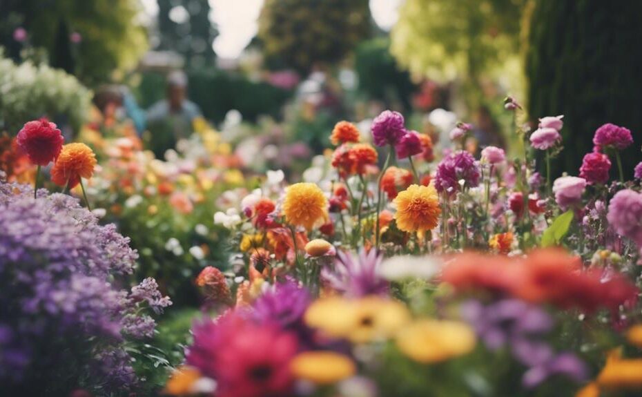 mixed tall and short flowers