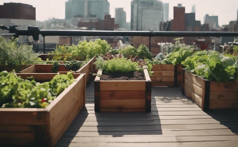 urban gardening with fresh produce